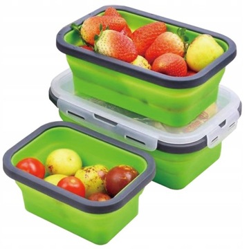 Силиконовый складной набор для еды Bento Box