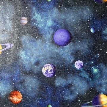 Tapeta dla dzieci winylowa kosmos planety gwiazdy