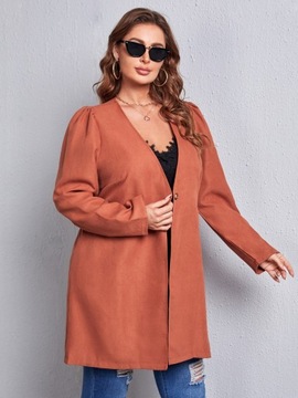 Shein rdzawy płaszcz wiosenny z paskiem XL