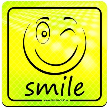 MAGNES ODBLASKOWY SMILE UŚMIECHNIJ SIĘ NEON