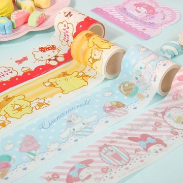 Sanrio ленты наклейки глухая коробка Kawaii Hello Kitty Cinnamoroll Melody Pompom