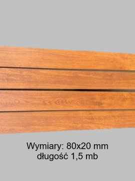 PROFIL 80X20mm ocynk, złoty dąb, 1,5 mb dostępny od ręki