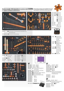 C45PRO КОМПЛЕКТ МЕБЕЛИ ДЛЯ МАСТЕРСКОЙ С ИНСТРУМЕНТАМИ 268 ШТ. ДЛЯ ТЕЛЕЖКИ БЕТА