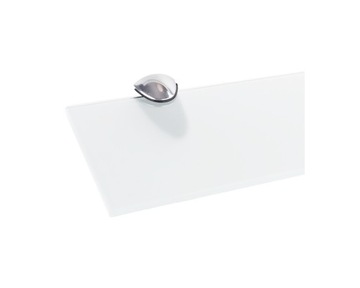 Półka szklana do łazienki matowa szkło Satyna 8 mm z uchwytami 12x40 cm