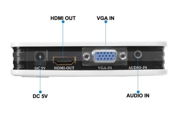 Адаптер аудиоконвертера с разъемом VGA на HDMI Full HD