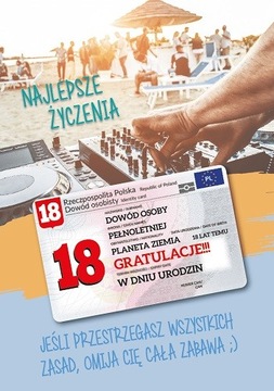 Kartka na osiemnastkę z dowodem osobistym GIFT149