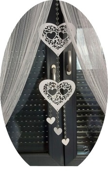 ZAWIESZKA AŻUR GIRLANDA SZKLANA 2X SERCE AŻUROWE EXTRA SUPER OZDOBA 15