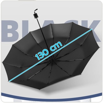 GIGA DUŻY PARASOL PARASOLKA XXL SKŁADANY UNISEX 130CM + POKROWIEC