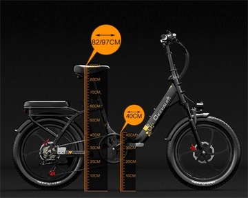 Rower elektryczny składany 500W 20Ah 35km/h 150km 20“ Damski/Mężczyzna