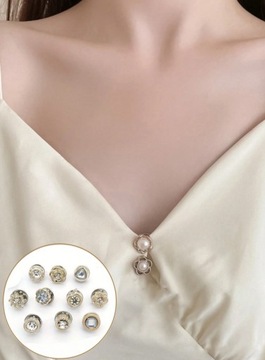 Запонки ХРУСТАЛЬ БРОШЬ булавка для украшения и сна на декольте 10 шт