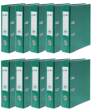 Segregator Zielony z szyną A4 - 75 mm 10 sztuk