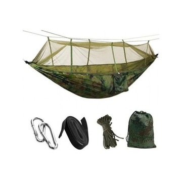 ЛЕГКИЙ ПОРТАТИВНЫЙ ТУРИСТИЧЕСКИЙ ГАМАК С МОСКВНОЙ СЕТКОЙ