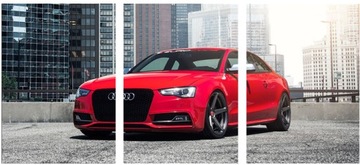 3x OBRAZ NA ŚCIANĘ CZERWONE AUDI TRYPTYK 50x70