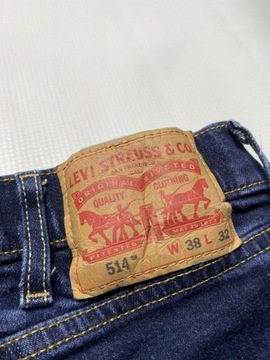 Levi's 514 STRAUSS LEVIS oryginalne granatowe Spodnie Jeansy W 38 L 33