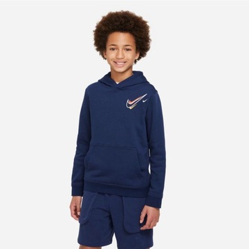 M (137-147) Bluza Nike Sportswear FLC PO Hoody DX2295 410 granatowy M (137-