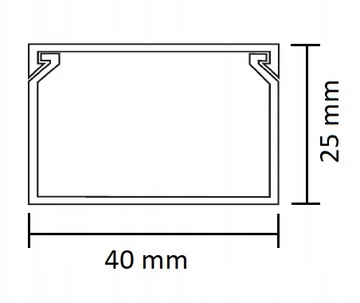 ПОЛОСКА КАБЕЛЬНЫЙ КАНАЛ С КРЫШКОЙ + ДВУХСТОРОННЯЯ ЛЕНТА 40х25мм 2м БКК