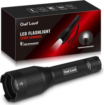 LATARKA TAKTYCZNA CHEFLAUD USB LED 1200 LM USB
