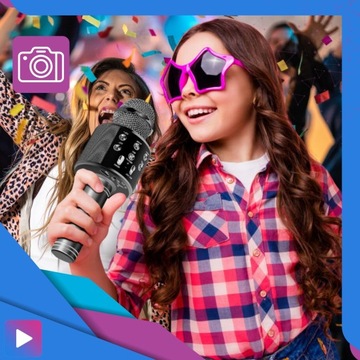 Mikrofon Karaoke Bluetooth RGB Bezprzewodowy Głośnik Dla Dzieci i Dorosłych