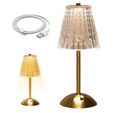 Lampka Nocna Dotykowa ściemnialna LED Kryształowa