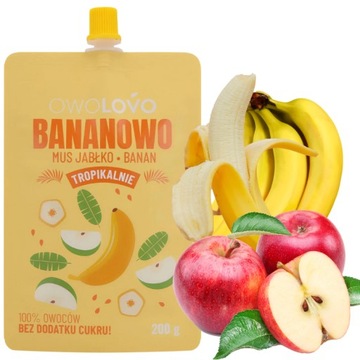 OWOLOVO Mix Musów Owocowych dla Dzieci TUBKI 12x200g MIX 12 SMAKÓW