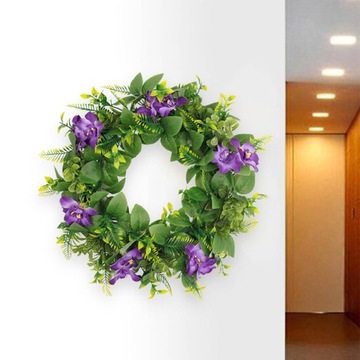 Венок из искусственных фиолетовых цветов Цветочный венок