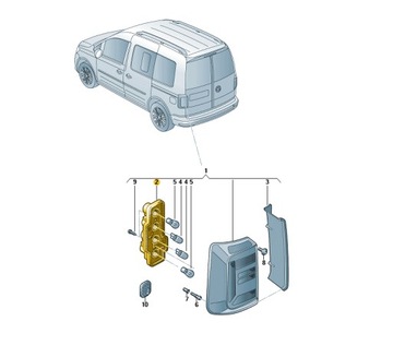 NOVÝ ORIGINÁLNÍ VLOŽKA ODPOR SVĚTLA ZADNÍ PRAVÝ VW CADDY IV OE 2K1945258C