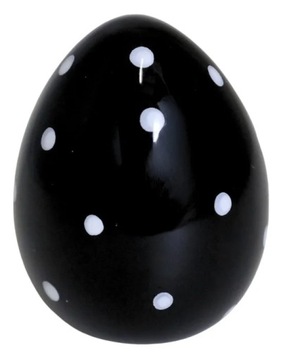 Jajko wielkanocne czarne w kropki 13,5 cm