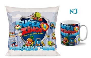 НАБОР ПОДУШКА КРУЖКА SUPER ZINGS ПОДАРОК ​​+ ИМЯ ПОДАРОК