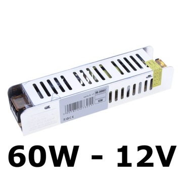 Zasilacz modułowy do taśm LED SLIM CCTV 12V 60W