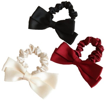 Gumka do włosów Kokarda Scrunchie Frotka Satyna