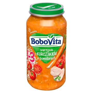BOBOVITA Warzywa z kurczakiem w pomidorach, 250g