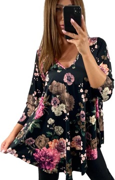 Tunika Bluzka Damska Dekolt Serek V-Neck Elegancka Kolory rozmiar 50