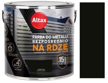 ALTAX FARBA DO METALU NA RDZĘ 2,5L CZARNY MAT