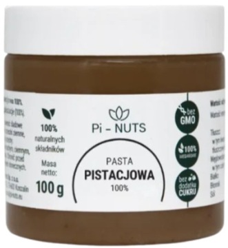 PI-NUTS Pasta z pistacji 100% PISTACJOWA NATURALNA 100 g