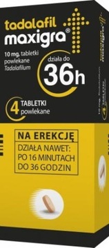 Tadalafil Maxigra 10 mg 4 tabletki LEK potencja erekcja seks impotencja