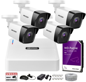 Zestaw do monitoringu Hikvision IPCAM-2104H-4P KIT Hikvision