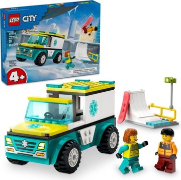 KLOCKI LEGO CITY 60403 KARETKA I SNOWBOARDZISTA DLA DZIECI ZESTAW NOWE