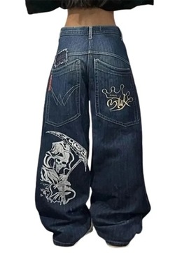 Gothic Y2K Baggy Jeans for Women Hip Hop Streetwea