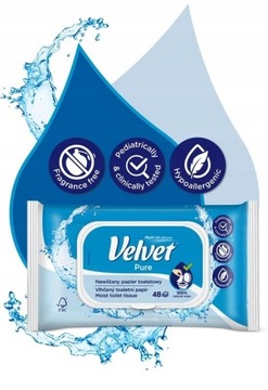 Туалетная бумага Velvet Pure увлажненная.