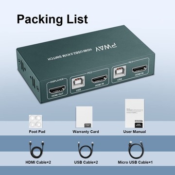 PWAY HDMI USB2.0 KVM-ПЕРЕКЛЮЧАТЕЛЬ 2 ПОРТА C541