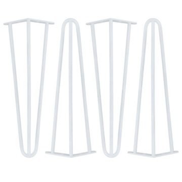 MORIA DESIGN 4 x Metalowe nogi meblowe Hairpin legs 41 cm 3 pręty biały
