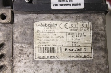VW SEAT SKODA AUDI WEBASTO THERMO TOP E 9001397C PB