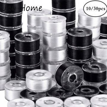 30Pcs Black White Sewing Machine Bobbins Spool