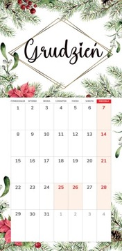 Kalendarz 2025 PLANER miesięczny do notatek 22x46cm HARMONIA