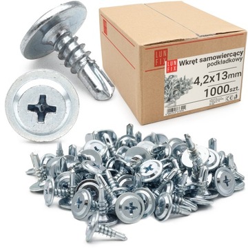 Wkręty samowiercące do metalu 4,2x13 podkładkowe DIN7504 1000szt.