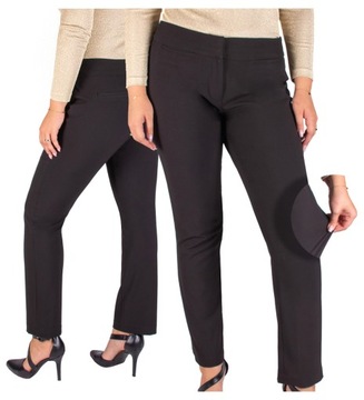 spodnie wizytowe DAMSKIE MATERIAŁOWE eleganckie z wysokim stanem 42 /31 XL
