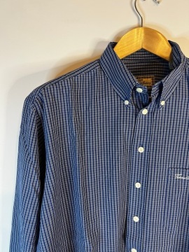 Koszula w kratkę Burberry niebieska z logiem L XL