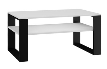 STOLIK KAWOWY ŁAWA STÓŁ DUŻY DO SALONU POKOJU MEBLE BIEL CZERŃ 90 cm