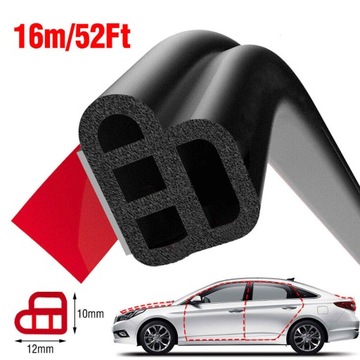 РЕЗИНОВАЯ ПРОКЛАДКА ДЛЯ ДВЕРЕЙ АВТОМОБИЛЯ, САМОКЛЕЯЩАЯСЯ, L-БУКВА, ЧЕРНАЯ