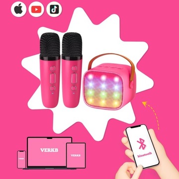 2 МИКРОФОНА BLUETOOTH + ПОРТАТИВНАЯ БЕСПРОВОДНАЯ ДИНАМИКА ДЛЯ ДЕТЕЙ